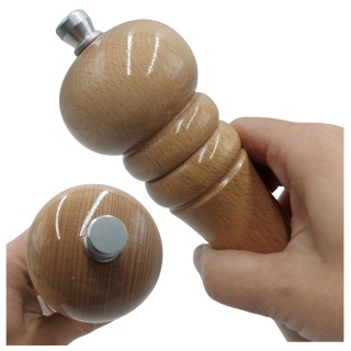 Młynek Do Pieprzu i Soli Ręczny Klasyczny Drewniany 24cm Naturalny