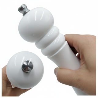 Młynek Do Pieprzu i Soli Ręczny Klasyczny Drewniany 24cm Biały