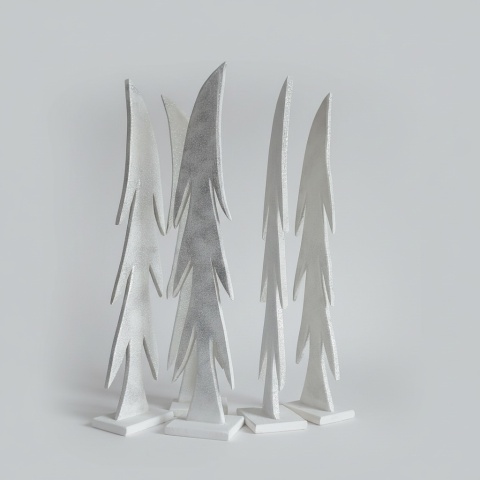 Drewniana Choinka Świąteczna Biała z Brokatem 105cm– Ręcznie Wykonana Dekoracja Bożonarodzeniowa