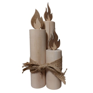 Dodatki do Stroika Naturalne Świeca Drewniana Dekoracyjna x3