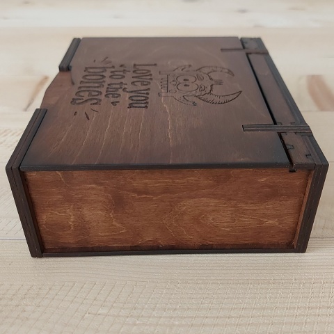 Pudełko Walentynkowe Kocham Cię do szpiku kości Drewniane Rękodzieło