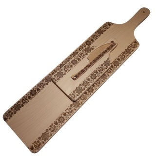 Zestaw Desek Do Serwowania Długa Deska 65cm z Grawerem w Stylu Folklor