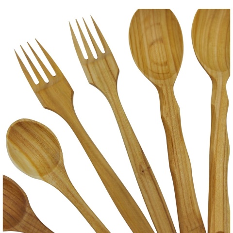 Zestaw Sztućcy Drewnianych Stołowych dla Pary 6 elementów